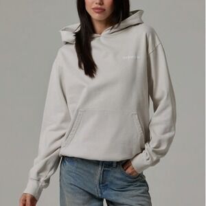 Talentless Heavyweight Hoodie Bone/ Ivory Cotton Sweatshirt Women's Size M EUC